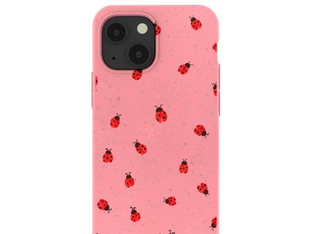 Bubblegum Pink Rosy Ladybug iPhone 13 Mini Case For Cheap