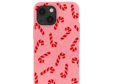 Bubblegum Pink Candy Cane Chaos iPhone 13 Mini Case For Cheap