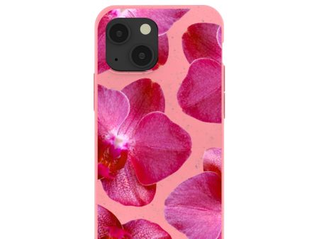 Bubblegum Pink Pink Orchids iPhone 13 Mini Case For Cheap