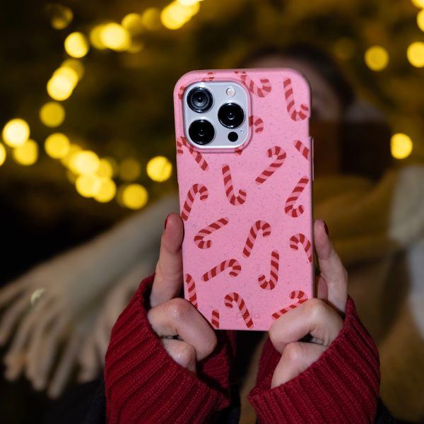 Bubblegum Pink Candy Cane Chaos iPhone 14 Pro Max Case For Sale