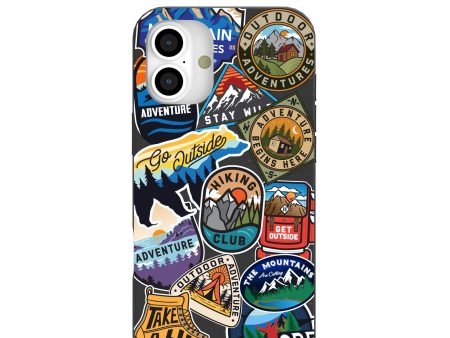 Black Trail Stickers iPhone 16 Plus Case For Sale