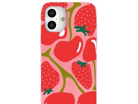 Bubblegum Pink Cherry Berry iPhone 16 Plus Case Online now