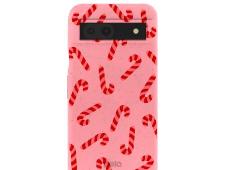 Bubblegum Pink Candy Cane Chaos Google Pixel 8a Case Cheap