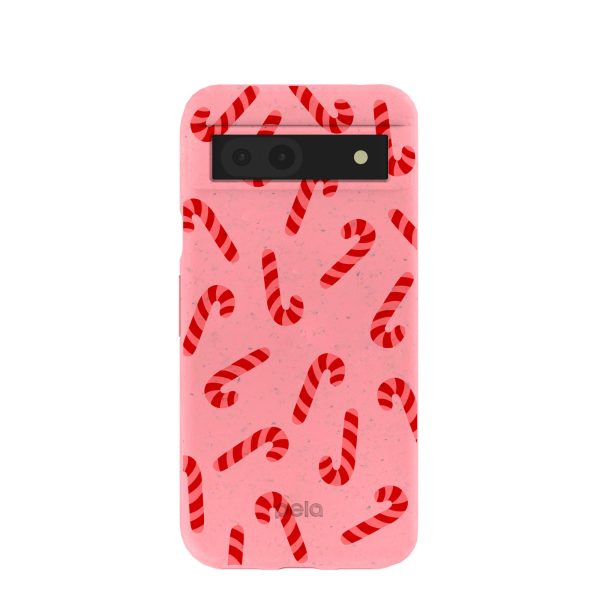 Bubblegum Pink Candy Cane Chaos Google Pixel 8a Case Cheap