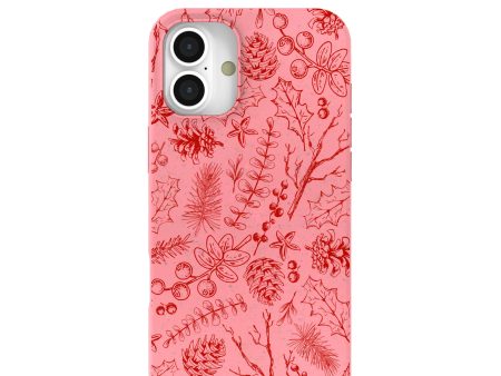 Bubblegum Pink Festive Forest iPhone 16 Plus Case Sale