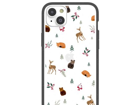 Clear Winter Woodland iPhone 14 Plus Case With Black Ridge For Sale