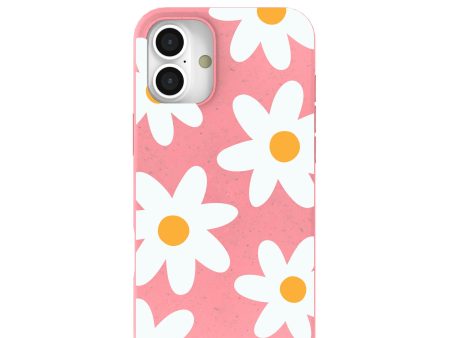 Bubblegum Pink Daisy iPhone 16 Plus Case Online now