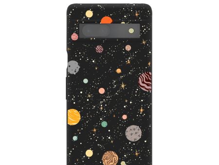 Black Galactic Glow Google Pixel 7a Case Cheap