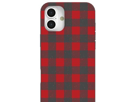 Black Flannel iPhone 16 Plus Case Cheap