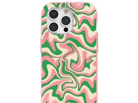 Bubblegum Pink Funky Waves iPhone 15 Pro Case Online now