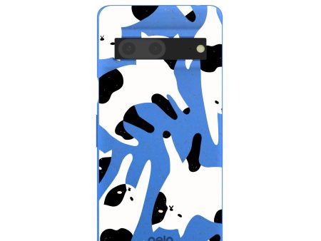 Electric Blue Cat Cow Google Pixel 7 Case Online Hot Sale