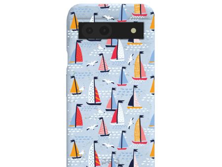 Powder Blue Sails and Seagulls Google Pixel 8a Case Sale