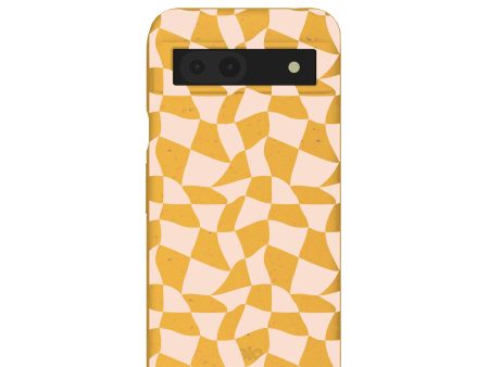 Honey Wavy Checkers Google Pixel 8a Case For Discount