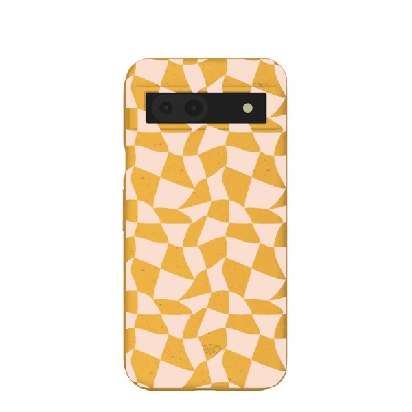 Honey Wavy Checkers Google Pixel 8a Case For Discount