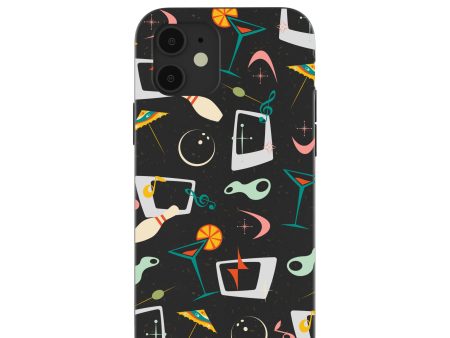 Black Mid Century Modern Party iPhone 12  iPhone 12 Pro Case Discount