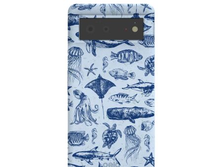 Powder Blue Marine Life Google Pixel 6 Case Fashion