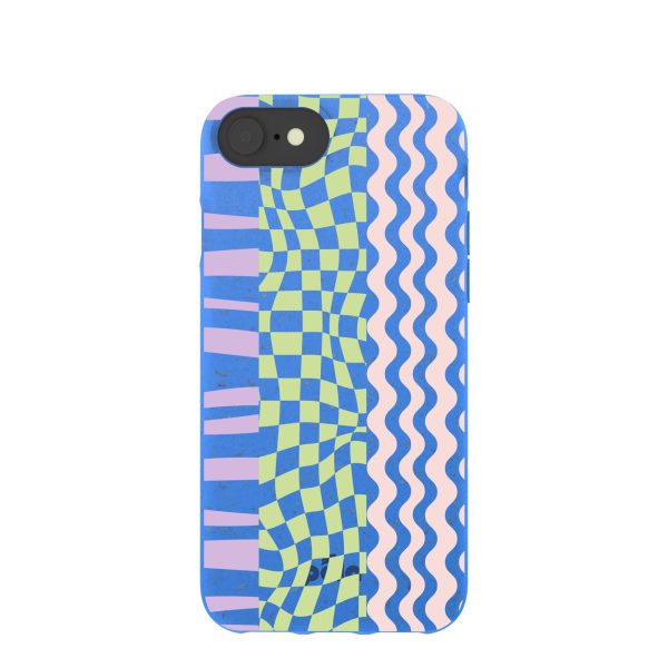 Electric Blue Mixed Up iPhone 6 6s 7 8 SE Case Discount