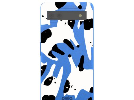 Electric Blue Cat Cow Google Pixel 6a Case Online now