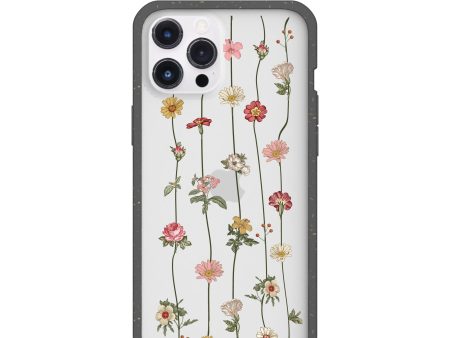 Clear Floral Vines iPhone 12 Pro Max Case With Black Ridge For Discount