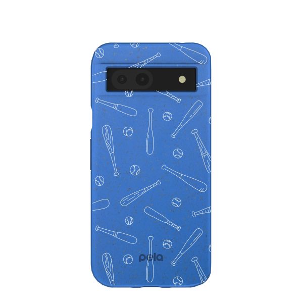 Electric Blue Ball and Bat Google Pixel 8a Case Online now