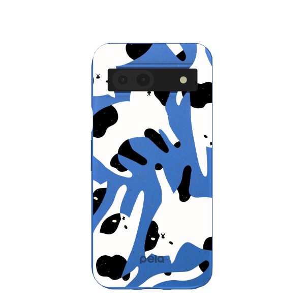 Electric Blue Cat Cow Google Pixel 8a Case Discount