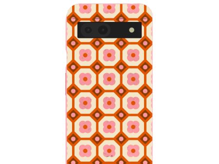 Bubblegum Pink Retro Tiles Google Pixel 8a Case For Sale