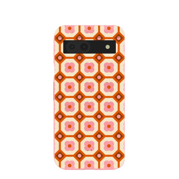 Bubblegum Pink Retro Tiles Google Pixel 8a Case For Sale