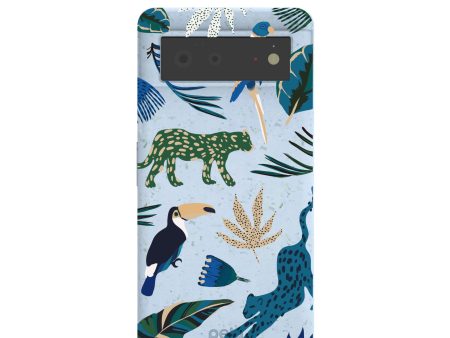 Powder Blue Tropical Rainforest Google Pixel 6 Case Online now