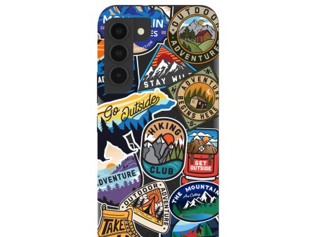 Black Trail Stickers Samsung Galaxy S22 Case Online now