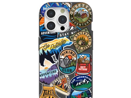 Black Trail Stickers iPhone 15 Pro Case on Sale