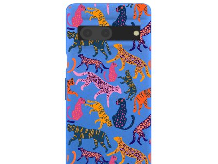 Electric Blue Jungle Cat Google Pixel 7 Case Hot on Sale