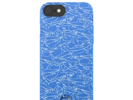 Electric Blue Shark Frenzy iPhone 6 6s 7 8 SE Case Online Hot Sale