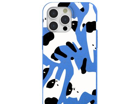 Electric Blue Cat Cow iPhone 15 Pro Max Case For Sale