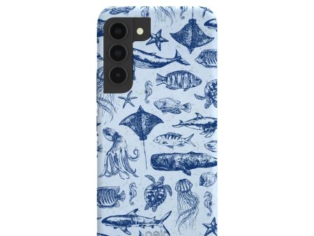 Powder Blue Marine Life Samsung Galaxy S22 Case Fashion