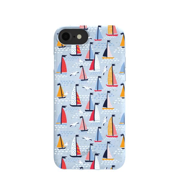 Powder Blue Sails and Seagulls iPhone 6 6s 7 8 SE Case Online