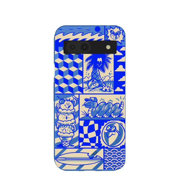 Electric Blue Summer Blues Google Pixel 8a Case Cheap