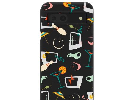 Black Mid Century Modern Party Google Pixel 8a Case Fashion