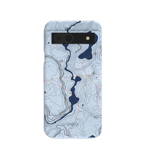 Powder Blue Contour Lines Google Pixel 8a Case For Discount