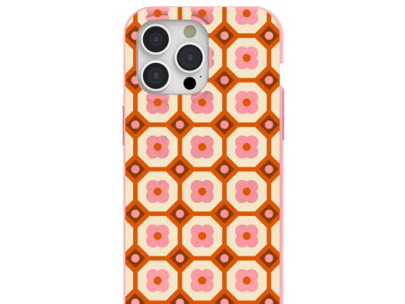 Bubblegum Pink Retro Tiles iPhone 15 Pro Max Case For Cheap