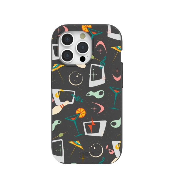 Black Mid Century Modern Party iPhone 15 Pro Case Sale