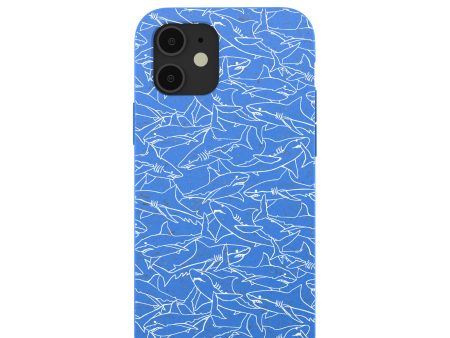 Electric Blue Shark Frenzy iPhone 12  iPhone 12 Pro Case Cheap