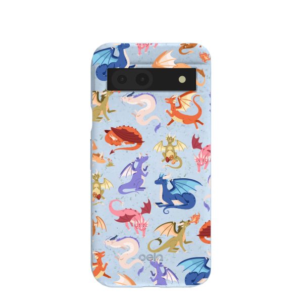 Powder Blue Dragon Cuties Google Pixel 8a Case Cheap