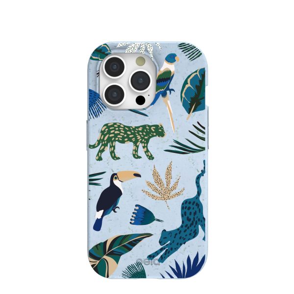 Powder Blue Tropical Rainforest iPhone 15 Pro Case Online Sale