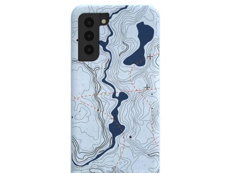 Powder Blue Contour Lines Samsung Galaxy S21 Case For Discount