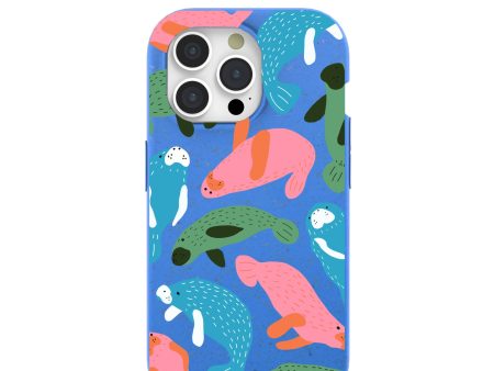 Electric Blue Sea Cows iPhone 15 Pro Case For Sale