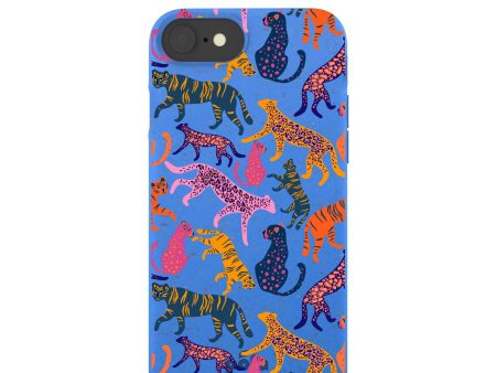 Electric Blue Jungle Cat iPhone 6 6s 7 8 SE Case Online now