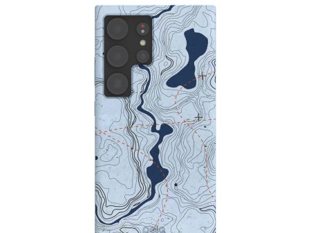 Powder Blue Contour Lines Samsung Galaxy S24 Ultra Case Supply