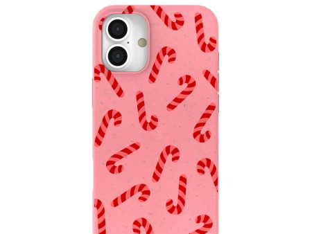 Bubblegum Pink Candy Cane Chaos iPhone 16 Plus Case Fashion