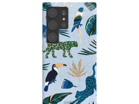 Powder Blue Tropical Rainforest Samsung Galaxy S24 Ultra Case on Sale