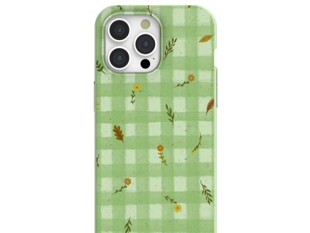 Sage Green Fall Gingham iPhone 15 Pro Max Case Online Hot Sale